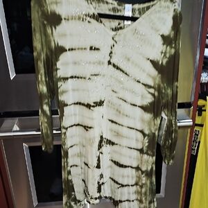Olive Tie-Dye Long Sleeve Top